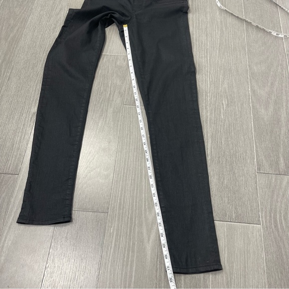Helmut Lang Black Coated Cotton Blend Skinny Leg Jegging Jeans Pull On Pants 27 - Picture 14 of 16